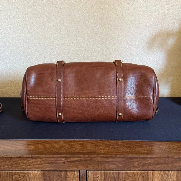 Dooney & Bourke Brown Leather Florentine Satchel Crossbody - Picture 6 of 10